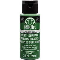 FolkArt Multi-Surface Satin Acrylic Paint, 2 oz., Bright Green, FolkArt Multi-Surface Paint