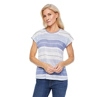 T-shirt avec boutons dans le dos Iyla pour femmes