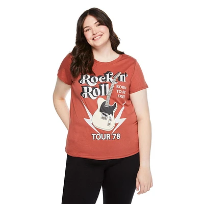 The Pink Closet Women's Plus Rock N' Roll Tee