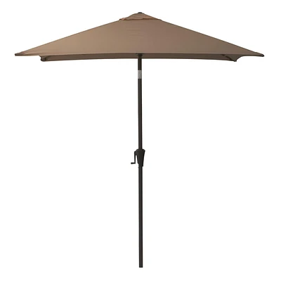 CorLiving 6.5ft x 6.5ft Square Durable Fabric Canopy Tilting Outdoor Umbrella with Steel Frame for Patio, Pool, Garden, and more