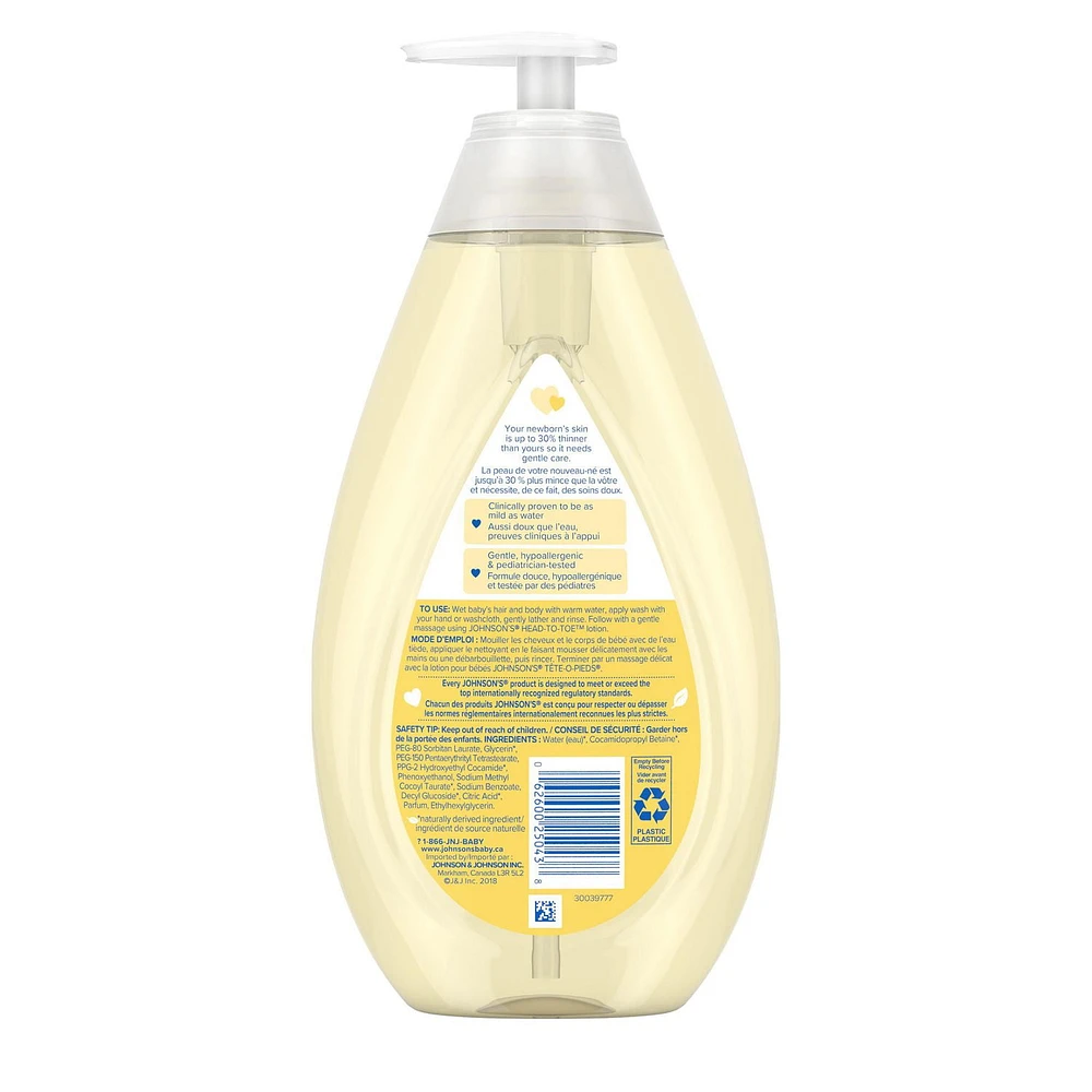 Johnson's Baby Wash and Shampoo, Head-to-Toe, Tear Free, 800 mL