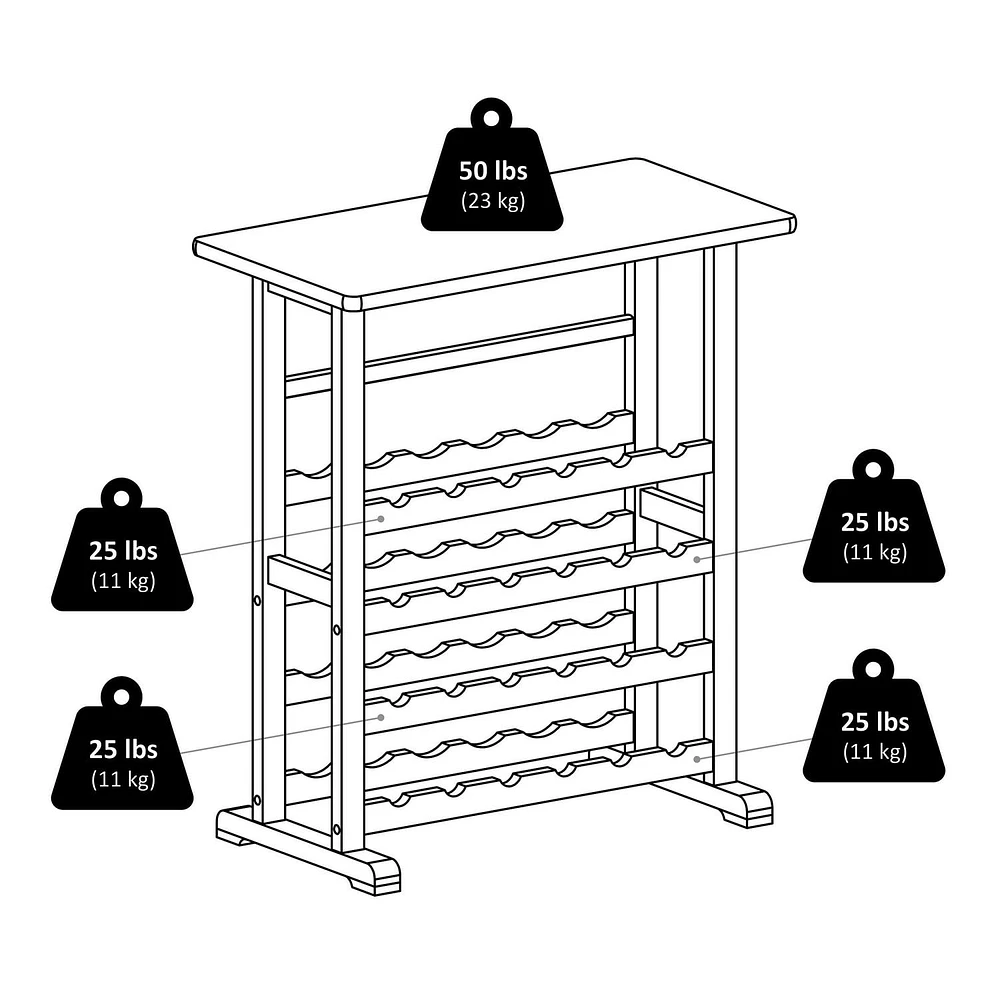 Winsome Vinny 24-Bottle Wine Rack, Natural - 83024