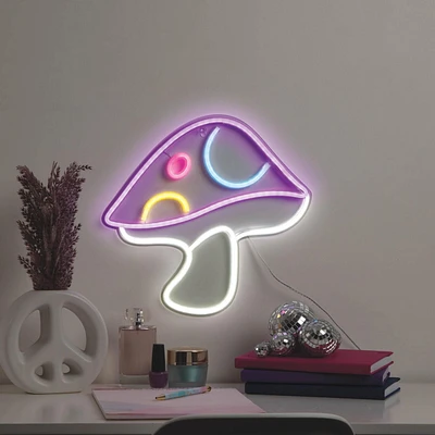 Merkury Innovations 13.4" Mushroom LED Neon Wall Sign, Mushroom LED Neon Wall Sign