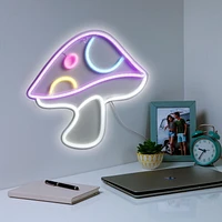 Merkury Innovations 13.4" Mushroom LED Neon Wall Sign, Mushroom LED Neon Wall Sign