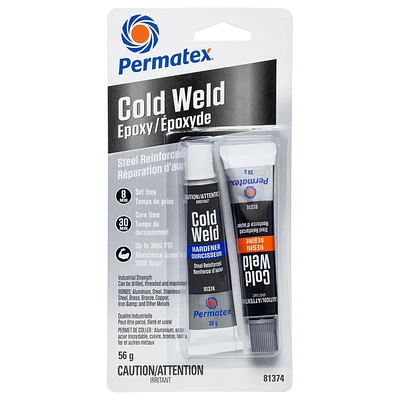 Permatex Cold Weld Steel Reinforced Epoxy, 56 g