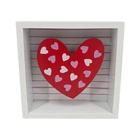 WHITE FRAME HEART, 5.875in x 1.625in x 5.875in