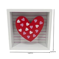 WHITE FRAME HEART, 5.875in x 1.625in x 5.875in