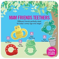 MAM Baby Toys, Teething Toys, Max the Frog 100% Natural Rubber Developmental Teether Toys, 'Friends' Collection, 4+ Months, Unisex, 1-Count