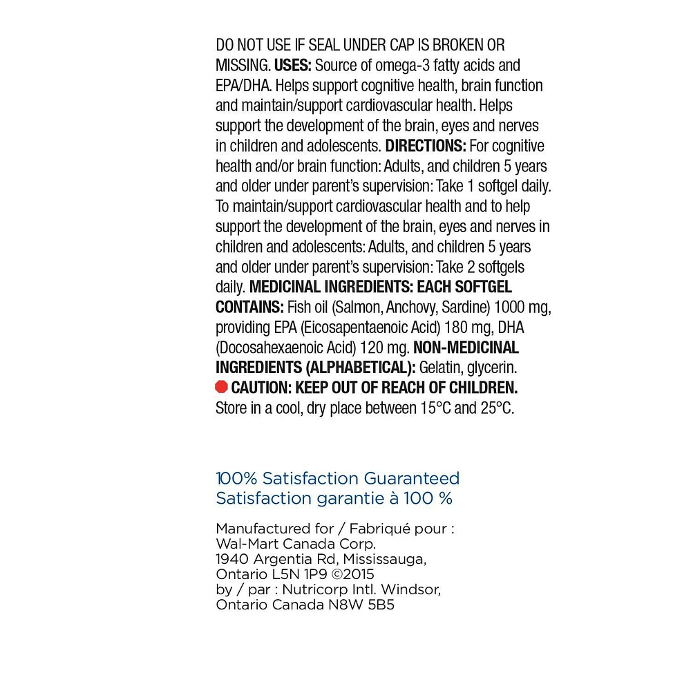 Equate Salmon And Fish Oils Omega-3 Complex Softgels