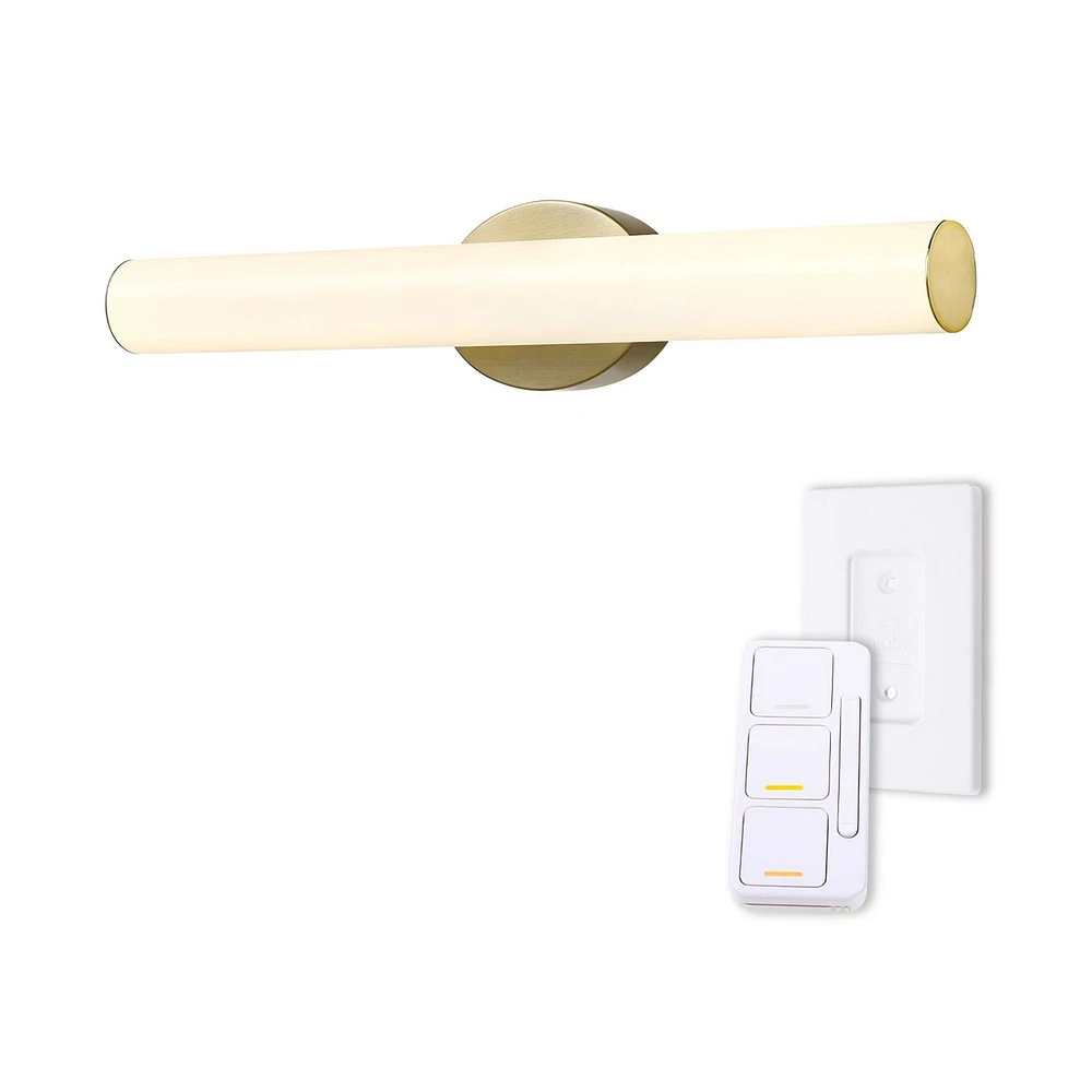 AmbianceSelect™ 24" Brass Dimmable Color Adjustable LED Integrated Vanity Light with Wall Mount Dimmer Remote, 91005758