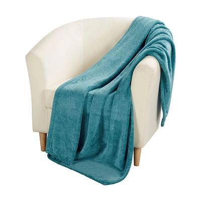 hometrends Two-Tone Velvet Throw, Extra soft & cozy