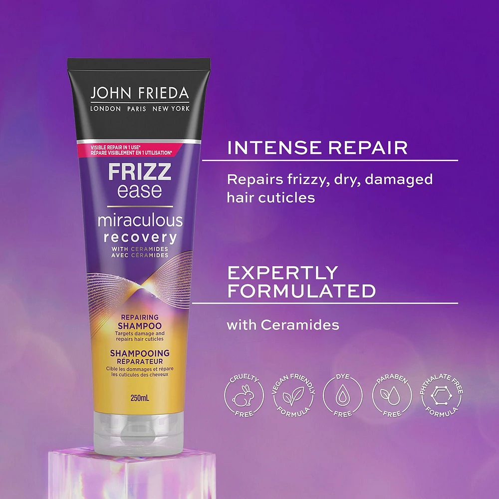 John Frieda Frizz Ease Miraculous Recovery Repairing Shampoo for Damaged Dry Hair, 250 mL