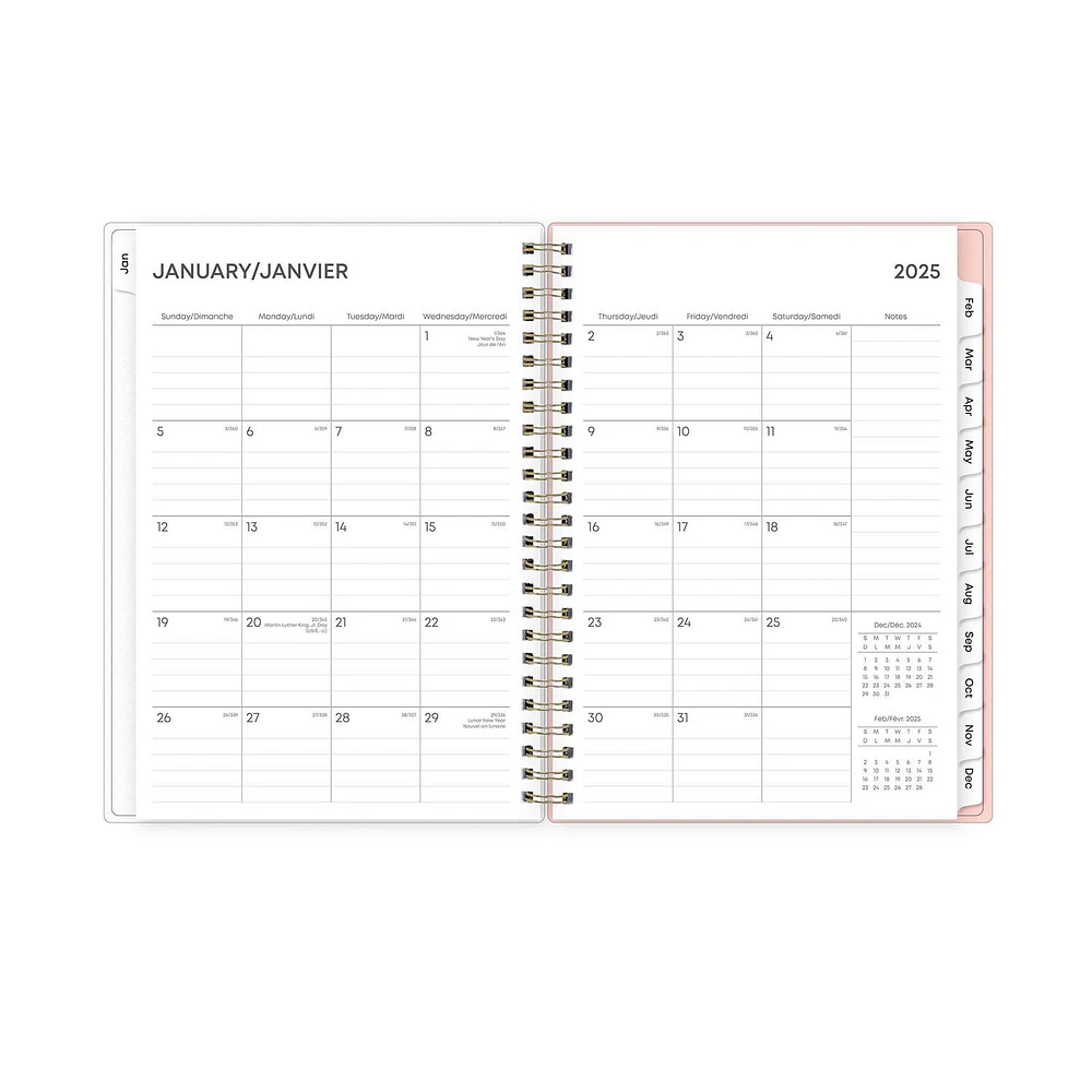 2025 Weekly Monthly Planner Notes, 5.875x8.625, Blue Sky, Aminah Rose, 6x9 Weekly/Monthly Planner