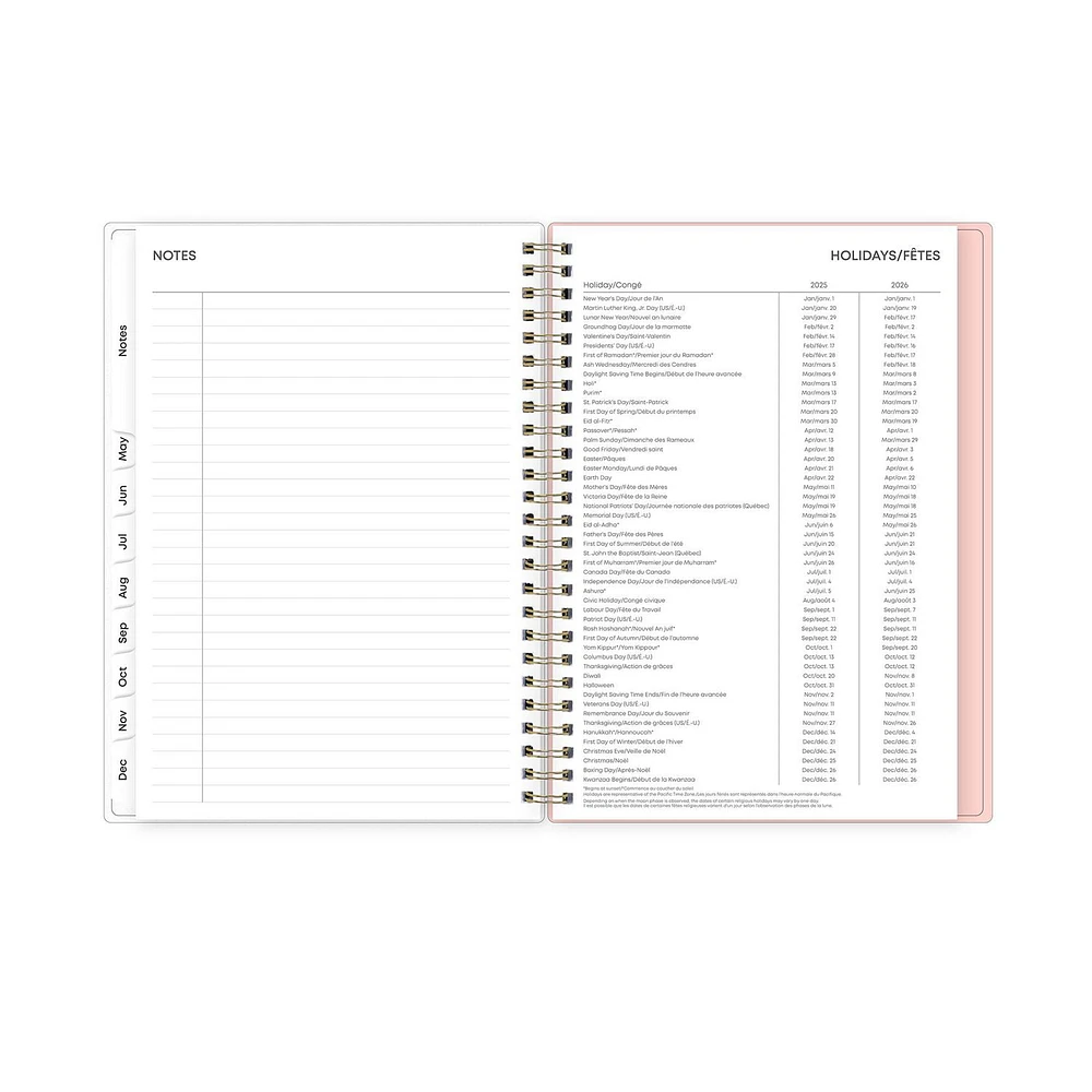 2025 Weekly Monthly Planner Notes, 5.875x8.625, Blue Sky, Aminah Rose, 6x9 Weekly/Monthly Planner