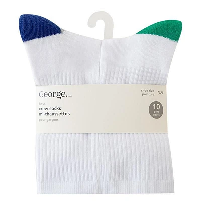 George Boys' 10 Pack Crew Socks