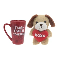 Way To Celebrate Valentine Puppy Plush in a Latte Mug