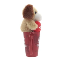 Way To Celebrate Valentine Puppy Plush in a Latte Mug