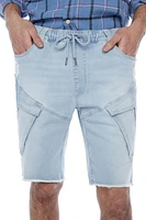 Jeaniologie ™ Short homme avec poches cargo à soufflet - Bleu clair