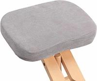 Nicer Furniture Memory Foam Natural Wooden Frame Gray Fabric Kneeling Chair