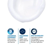 CeraVe Nettoyant Hydratant pour le Visage avec Acide Hyaluronique et 3 Céramides | Nettoyant Quotidien pour le Visage pour Peau Normale à Sèche | Sans Parfum Nettoyant Efficace et Non Gras