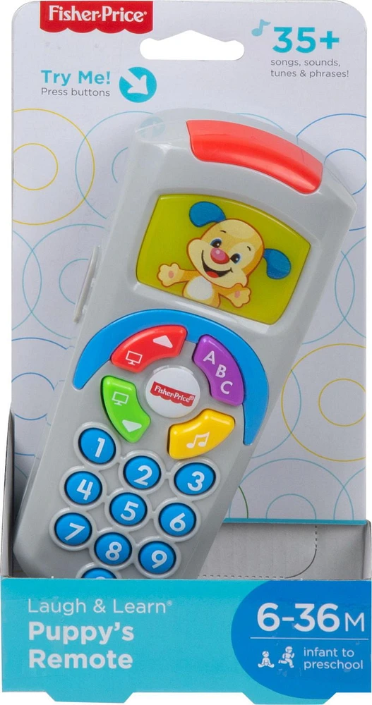 Fisher-Price Laugh & Learn Puppy’s Remote Baby & Toddler Learning Toy with Music & Lights - English Edition