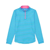 IZOD ZABRINA STRIPED ZIP PULLOVER<br>