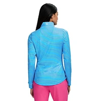 IZOD ZABRINA STRIPED ZIP PULLOVER<br>