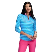 IZOD ZABRINA STRIPED ZIP PULLOVER<br>
