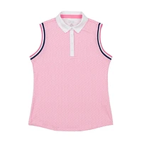 IZOD ALLY PRINTED SLEEVELESS POLO​