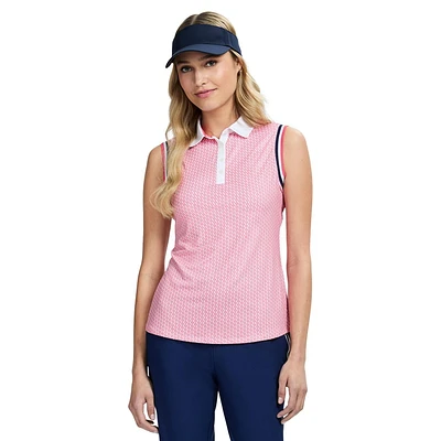 IZOD ALLY PRINTED SLEEVELESS POLO​