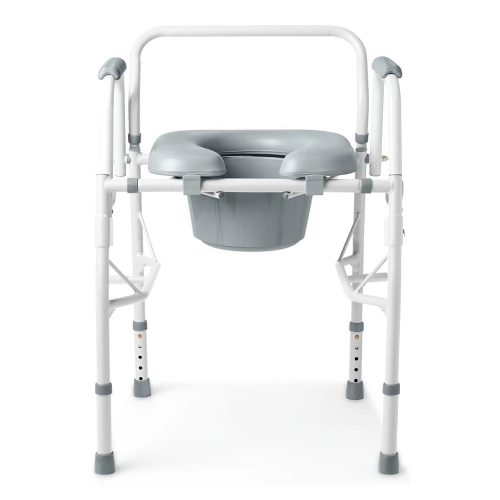 Medline Padded Steel Drop-Arm commode