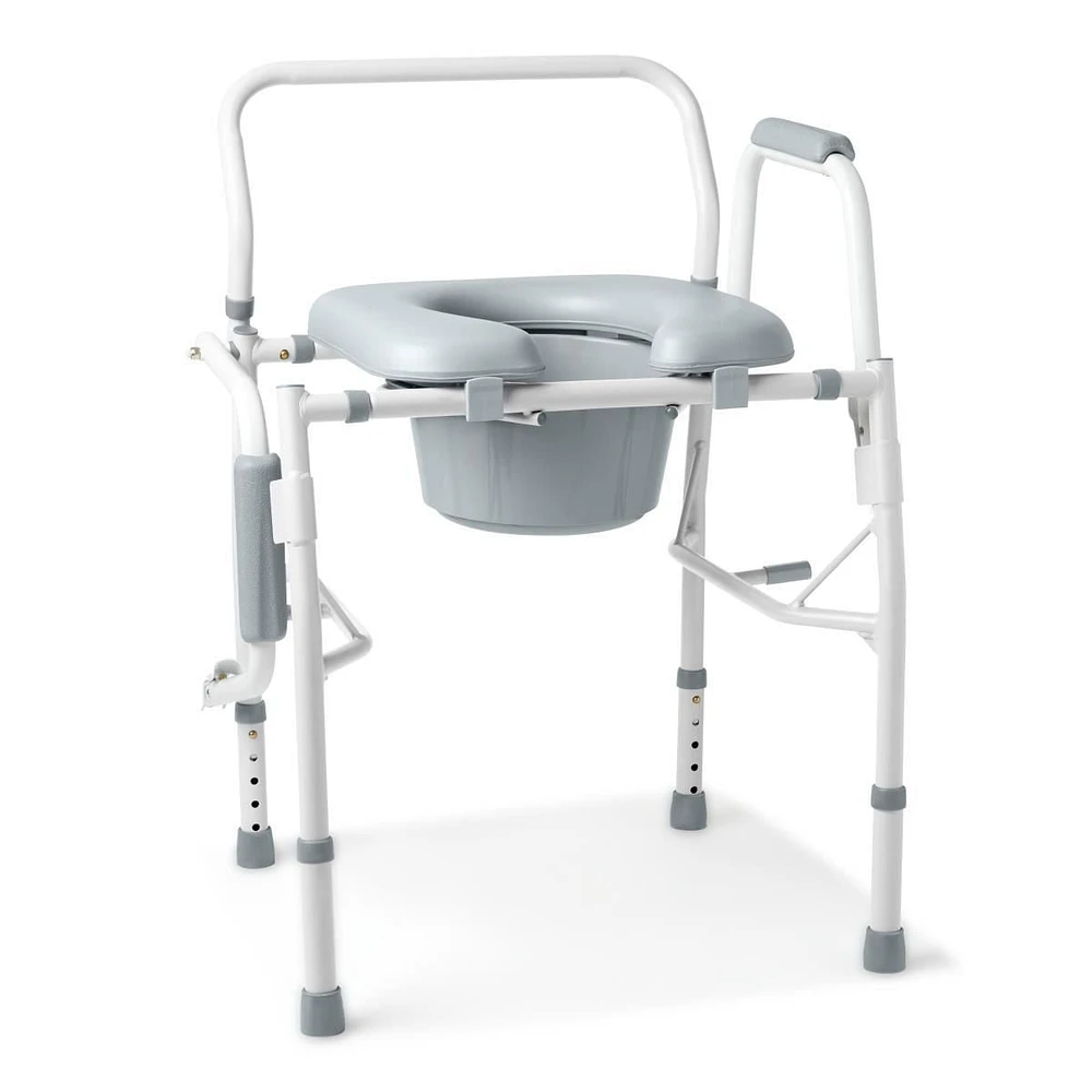 Medline Padded Steel Drop-Arm commode