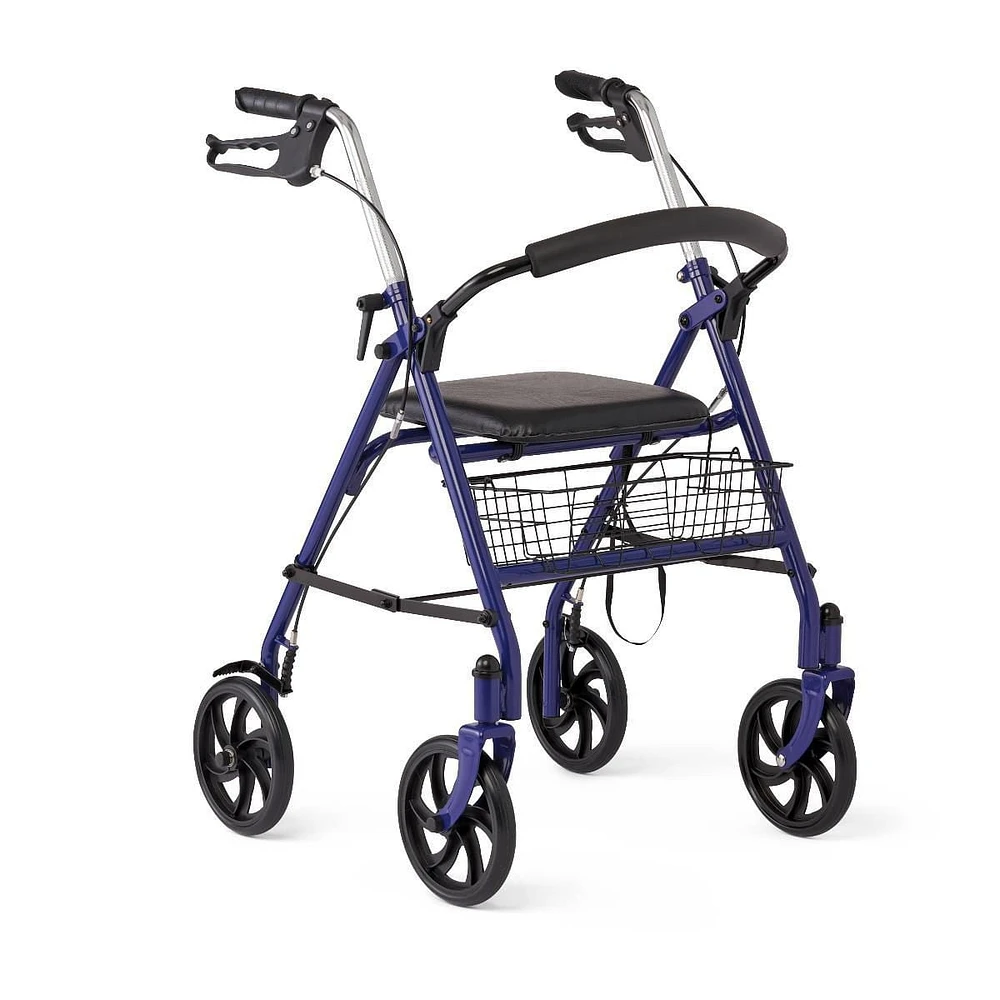 Medline 8" Basic Steel Rollator, Blue