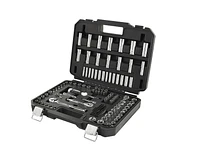 HART 140-Piece 1/4 and 3/8-inch Mechanics Tool Set, Chrome Finish