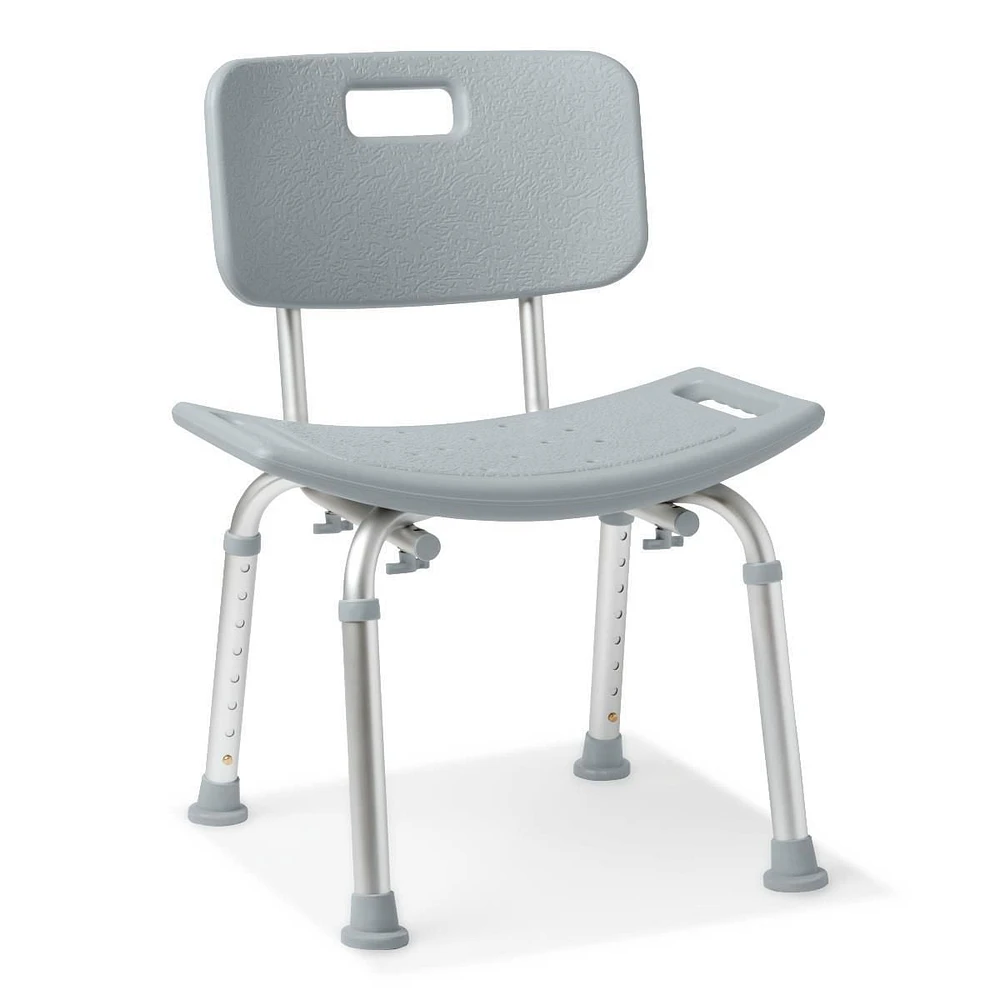 Chaise de douche en aluminium Medline avec dossier