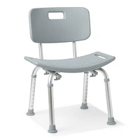 Chaise de douche en aluminium Medline avec dossier