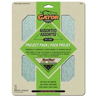 GATOR Premium Sanding Sheets 9x11, Assorted Grits 80/120/220