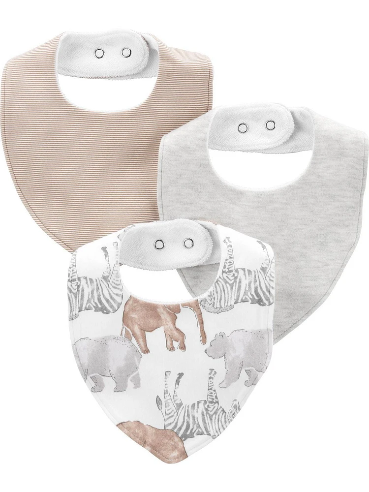 Carter's Child of Mine IN 3pk Bibs - Beige elephant