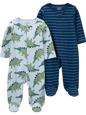 Carter's Child of Mine IB 2pk Sleep N Play - Dino, PRE-9M