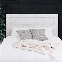 Prepac Rustic Ridge Washed White Queen Headboard 63.5" W x 47.5" H x 1.5" D