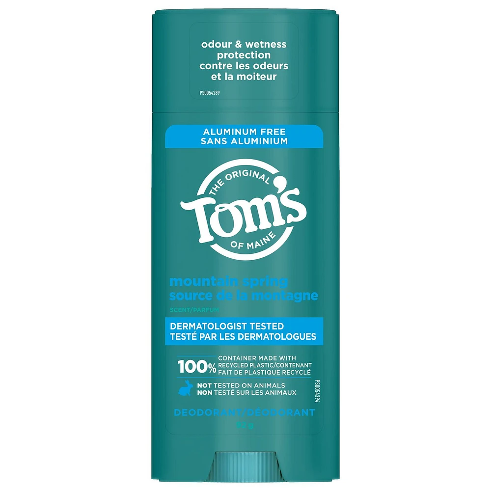 Tom’s of Maine Mountain Spring Natural Deodorant for Men and Women, Aluminum Free, 92g, Tom's of Maine Mountain Spring Deodorant