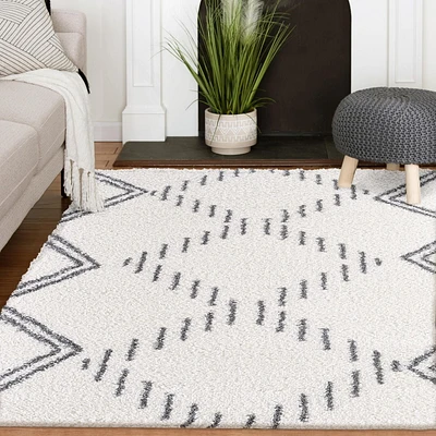 Andela Cream and Grey Woven Area Rug