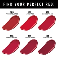 Rouge à lèvres Colour Riche Reds of Worth L’Oréal Paris, rouge à lèvres rouge, rouge à lèvres longue tenue avec formule qui résiste aux bavures imprégnée d’huile d’argan et de vitamine E, fini satiné, Prosperous Red, 3,7 g (0,13 oz) Rouge à lèvres satiné