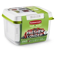 Rubbermaid FreshWorks Produce Saver, Medium and Large Produce Storage Containers, 6-Piece Set, 6-Piece Set