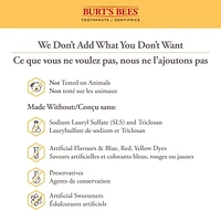 Dentifrice sans fluorure Burt’s Bees Blancheur pure, saveur Menthe poivrée zen 150 ml