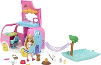 Barbie Chelsea 2-in-1 Camper Playset with Chelsea™ Small Doll, 2 Pets & 15 Accessories, Ages 3+