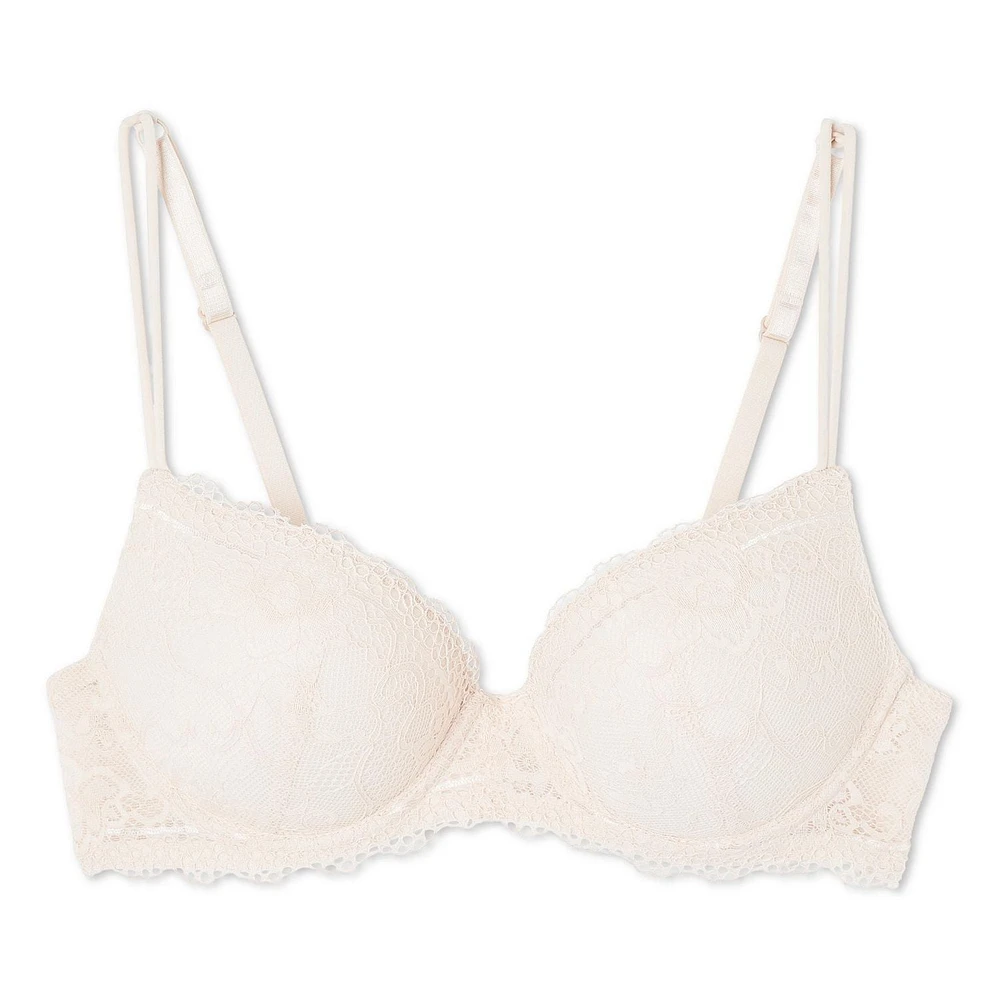 Soutien-gorge pigeonnant avec dentelle George pour femmes Tailles 34A-40D