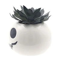 Way To Celebrate Halloween Dolomite Pumpkin Planter, White