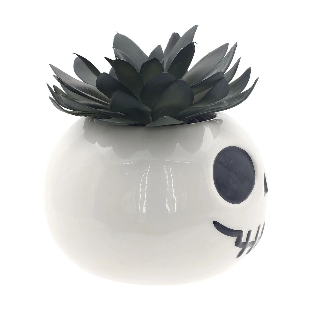 Way To Celebrate Halloween Dolomite Pumpkin Planter, White