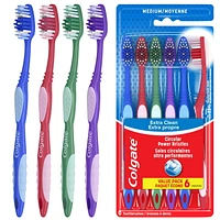 Brosse à dents moyenne Colgate Extra Clean - 6 pack 6 Pack